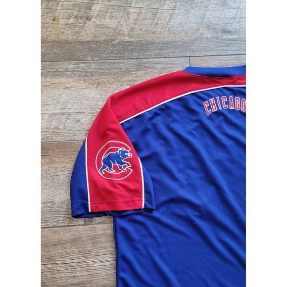 CHICAGO CUBS Jersey STITCHES Men’s LARGE Embroidered Logos Dual Sided MLB Gear - Picture 2 of 14
